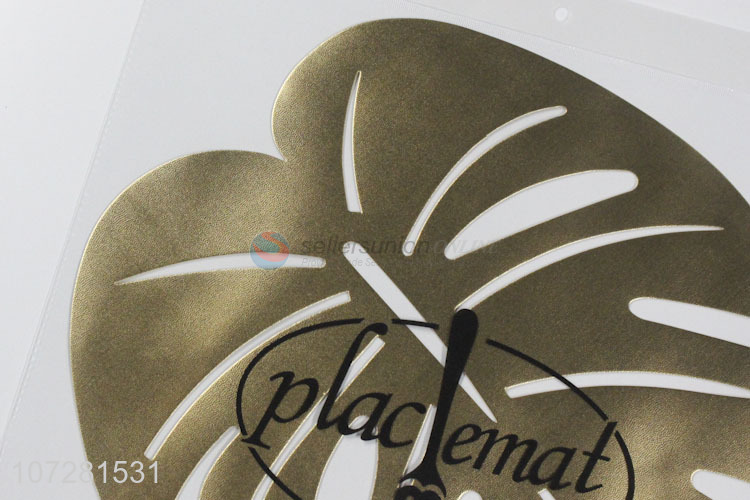 Best sale gold hollow heat resistant pvc placemat dinner mat