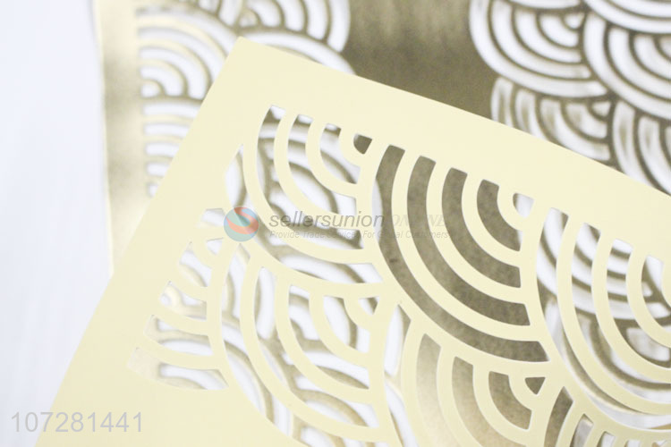 Good market fashion gold hollow pvc placemat for western restaurant