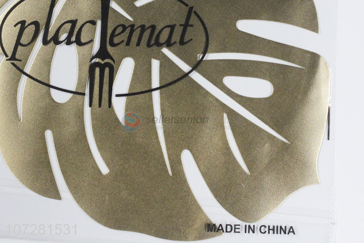 Best sale gold hollow heat resistant pvc placemat dinner mat