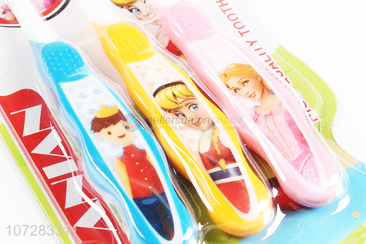 Best quality cartoon figure printed kids plastic toothbrush set