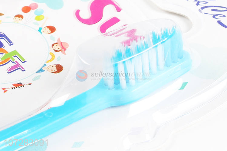 Premium products cartoon shape handle kids toothbrush with toy robot