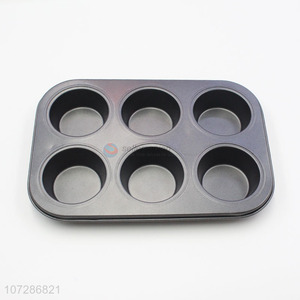 Hot sale 6 holes non-stick metal cake baking tray