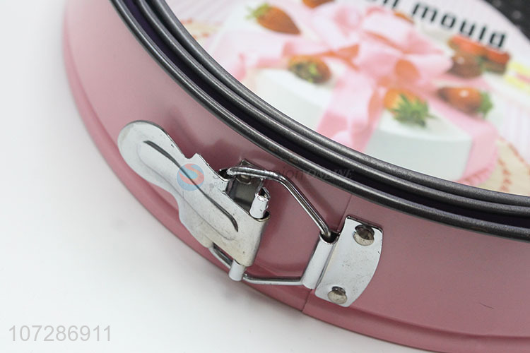 Premium quality 3pcs pink round metal cake mold kitchen baking pans