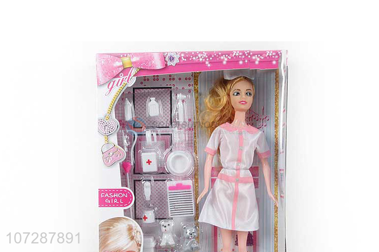 Best Quality 11.5 Inch Solid Body Nurse Doll With Accessories