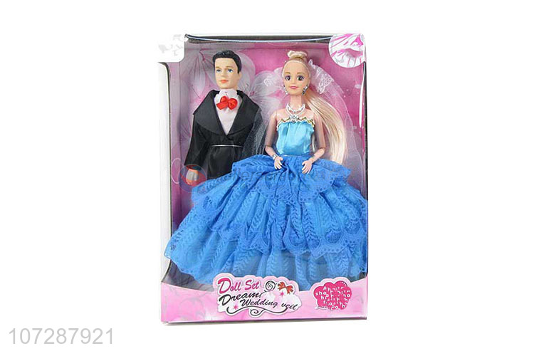 Custom 11.5 Inch Solid Body 11 Joints Wedding Couple Doll Set