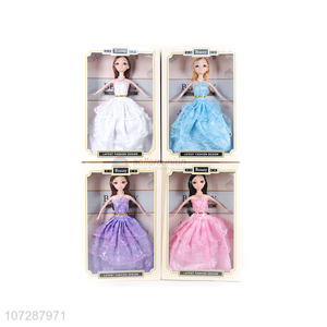 Popular 11.5 Inch 3D Eyeball Wedding Dress Girls Doll