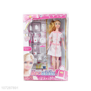 Best Quality 11.5 Inch Solid Body Nurse Doll With Accessories