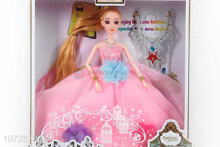 Good Sale 11 Joints Solid Body Wedding Dress Beauty Girl Doll With Accessories