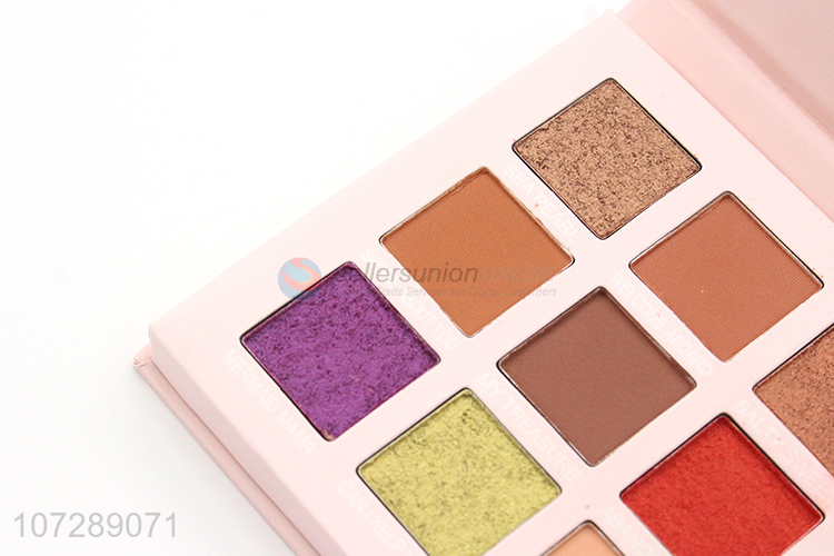 Factory wholesale waterproof 12 colors eye shadow palette with mirror