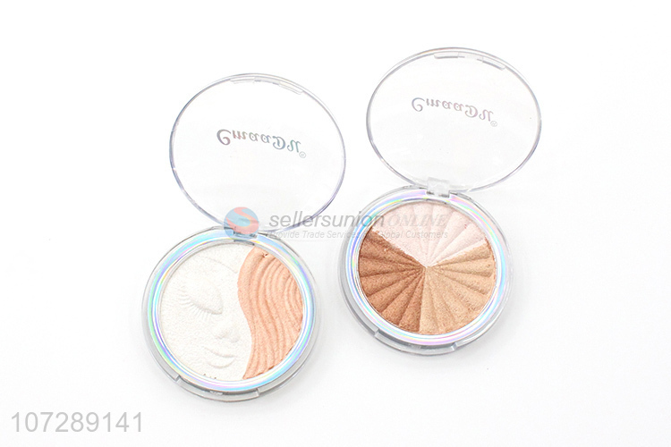 Competitive price 3 colors face foundation pressed powder highlighter makeup