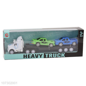 Customized Car Model Plastic Toy Popular Kids Inertia Trailer Truck Toys