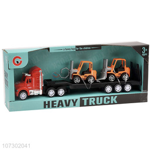 Promotional Inertia Heavy Trailer Truck Toy Set Kids Car Model Plastic Toy