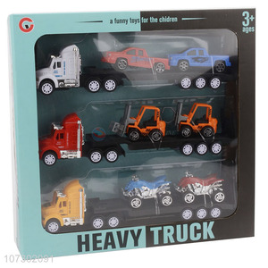 Promotional Car Model Toys Inertial Heavy Trailer Truck Toys Set For Boys