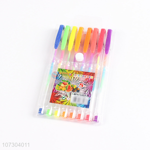Good sale eco-friendly plastic 8pieces ballpoint pen set