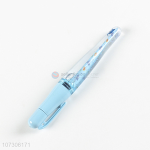 Attractive design cartoon printed flashing ball pen liquid ball-point pen