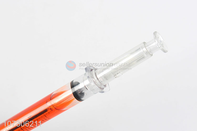 Hot sale creative syringe shape plastic ball-point pens for school & office