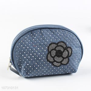 Factory price popular denim ladies purse girl hot drilling clutch bag