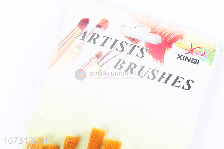 China manufacturer art supplies 10pcs plastic handle painting brush watercolor paintbrush