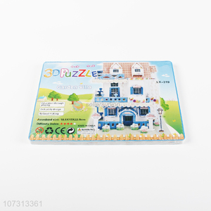 Superior quality 3d garden villa puzzle jigsaw kids DIY toys