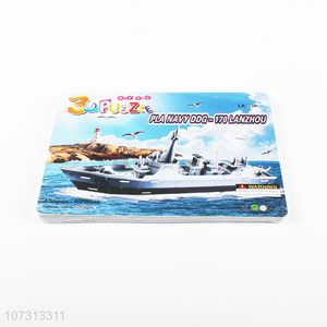 Hot sale kids educational toy 3d warship jigsaw puzzle