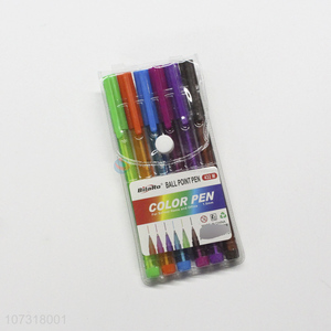 Factory price 8 colors 1.0mm plastic ball pens for school and office
