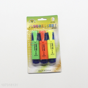 Professional supply 3 colors non-toxic plastic highlighters for school & office