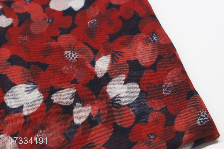 Bottom price fashion flower printed ladies scarf for spring