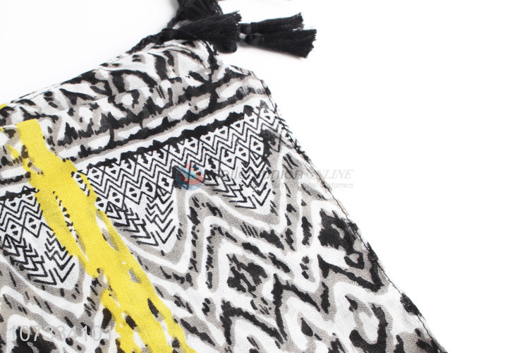 Promotional items fashion scarf ladies twill scarf with tassels