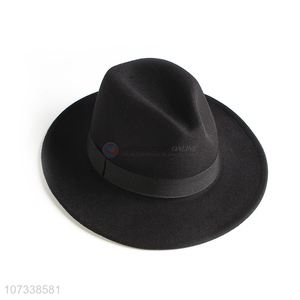 Promotional Polyester Breathable Fashion Black Panama Hat