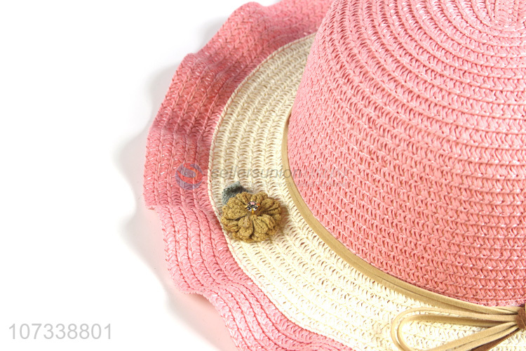 High Sales Straw Sun Hat Baby Girls Children Breathable Summer Beach Hats