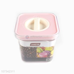 Fashion Style 600ml Square Sealed Jar Household Food Storage Jar