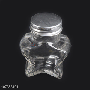 Wholesale creative star shape flower tea glass jar dried fruit storage container