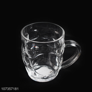 Hot selling clear embossed whiskey wine cup glass water cup