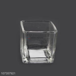 Wholesale durable clear square whiskey wine cup glass cup