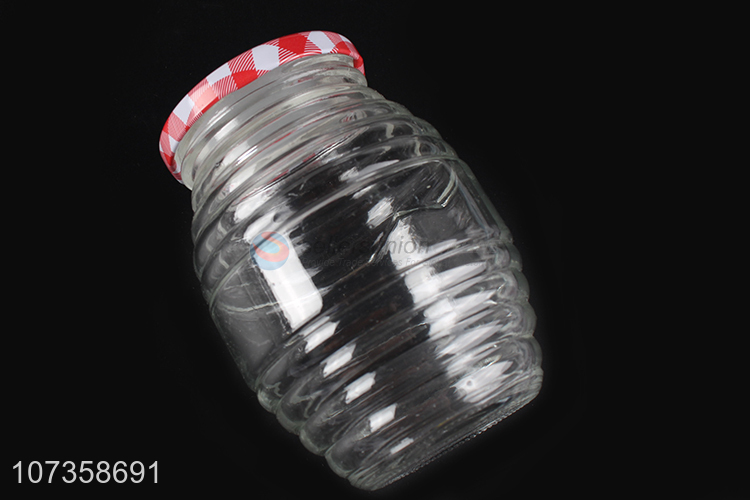 Best sale kitchenware clear flower tea glass jar herb mint canister