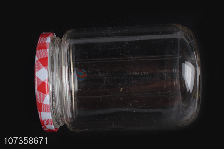 Superior quality transparent flower tea glass jar candy jar for kitchen