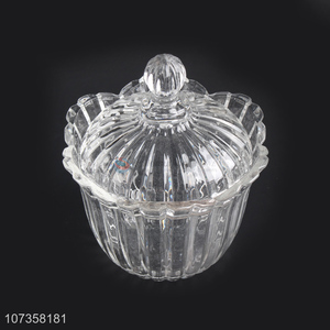 Suitable price clear glass candy jar candy pot for kitchen