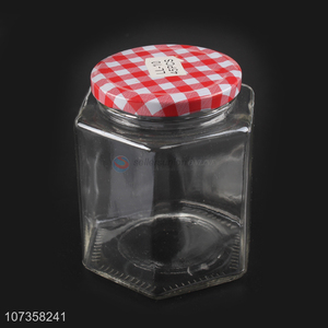 Premium quality flower tea glass storage jar kitchen cookie glass jar