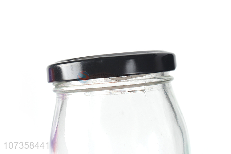 Promotional items transparent flower tea glass jar food cookie storage jar