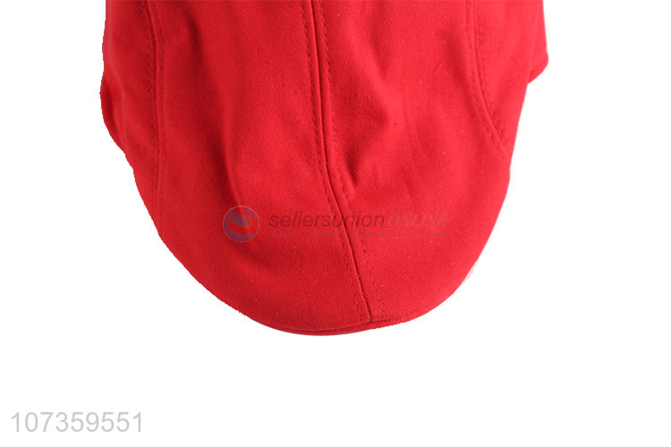 Wholesale Breathable Casual Red Peaked Cap For Adults