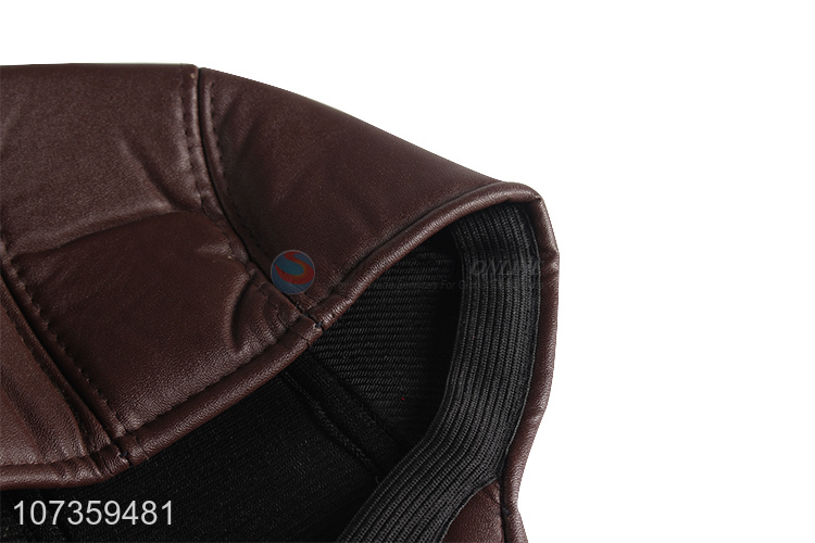 Good Quality Casual Leather Peaked Cap For Adults
