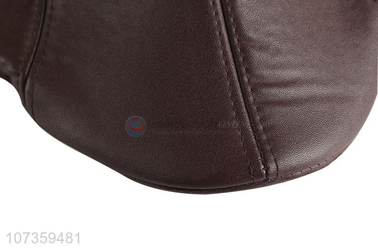 Good Quality Casual Leather Peaked Cap For Adults