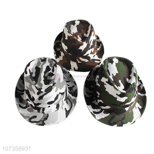High Quality Camouflage Color Wide Brim Fedora Hat