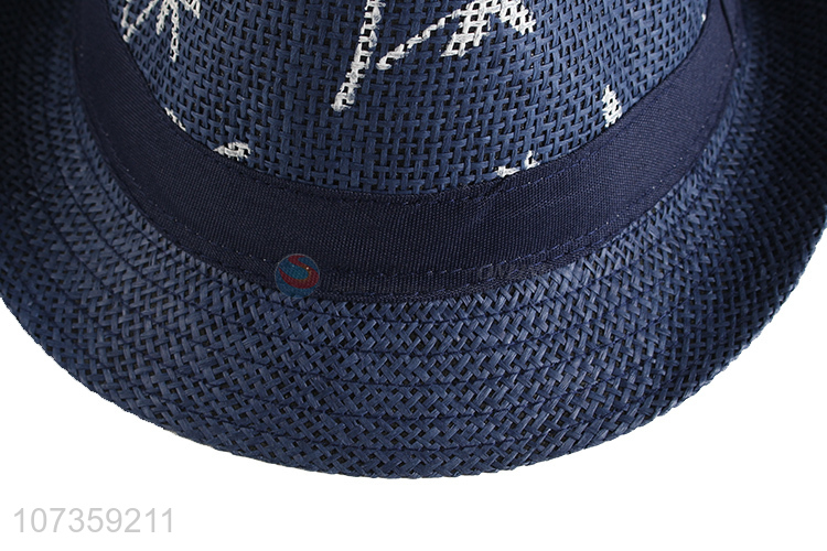 Fashion Printing Men Fedora Hat Summer Straw Hat
