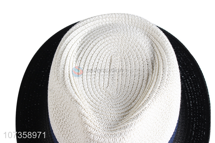 New Style Mens Color Matching Straw Fedora Hats