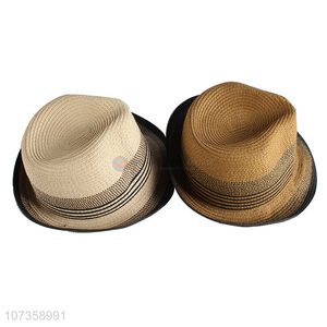 Fashion Design Color Matching Straw Fedora Hats