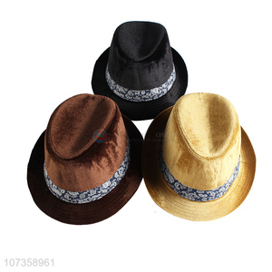 Good Quality Flannelette Fedora Hat Men Cowboy Hat