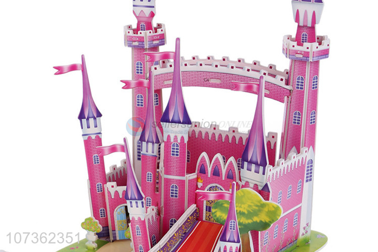 New Popular Russian Educational Toys Creative Pink Castle Diy Jigsaw Puzzle Toy