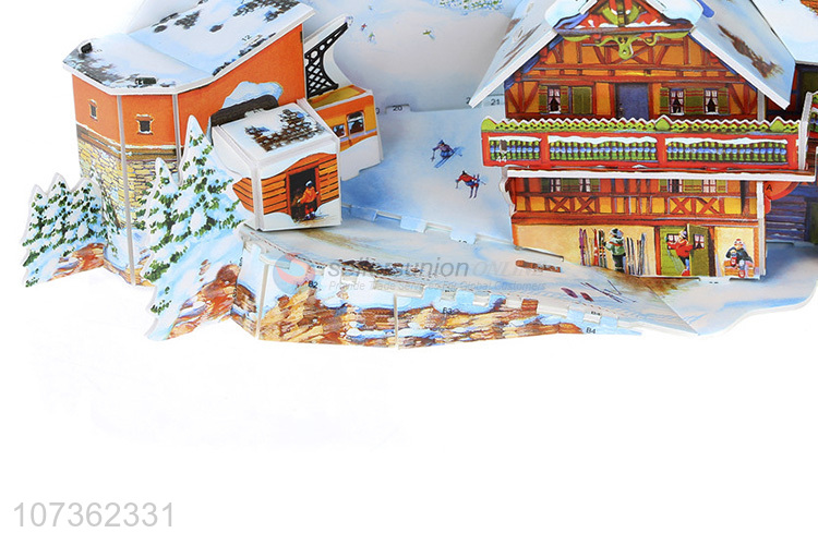 Promotional Toys Russian Intelligent 3D Carton Castle Children Ski Resort Puzzle Toy