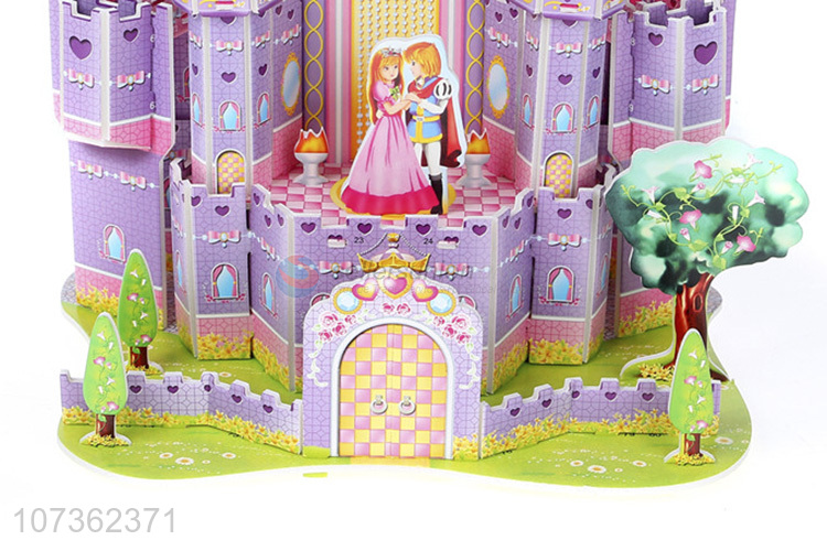 Custom Russian 3D Purple Castle Jigsaw Puzzle Games Diy Toy  For Childrens